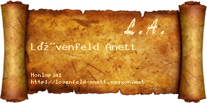 Lövenfeld Anett névjegykártya
